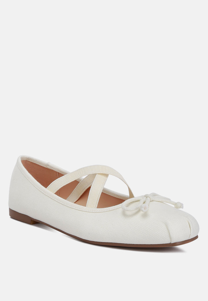 criss cross strap ballet flats by ruw#color_beige