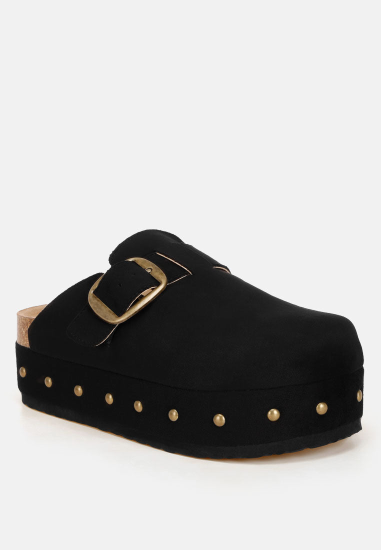 Alatna Minimal Studded Flatform Sandals#color_black