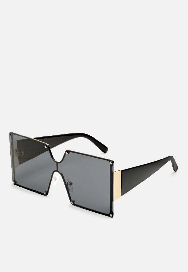 day star oversized square frame sunglasses#color_black