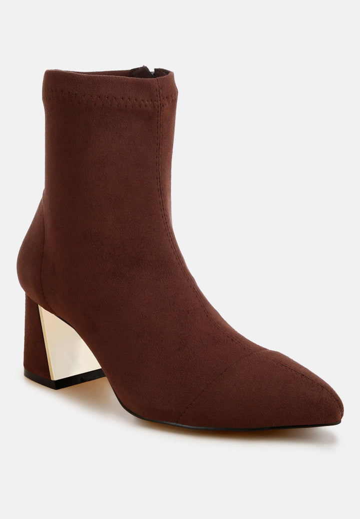 Easy Baddie Metallic Detail Stretchy Boots#color_brown-suede
