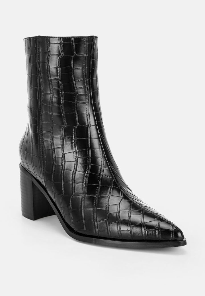 Jemima Pointy Toe Block Heel Boots#color_black-croc
