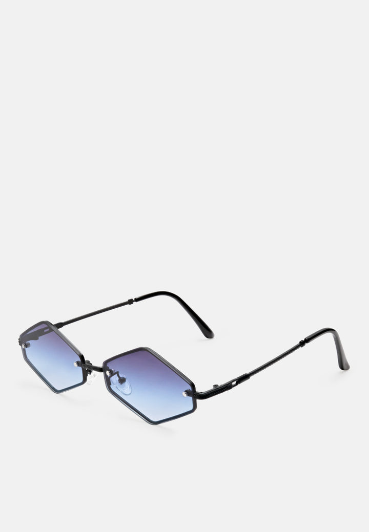 thin rim rhombus sunglasses#color_blue