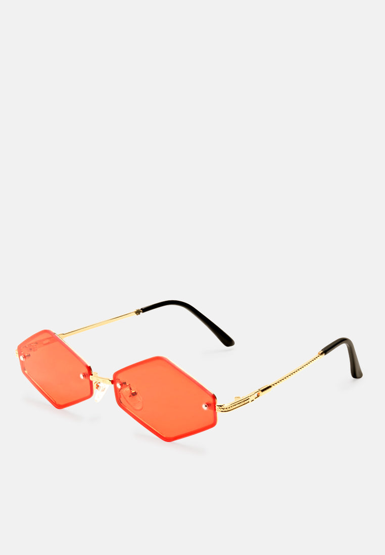 thin rim rhombus sunglasses#color_red