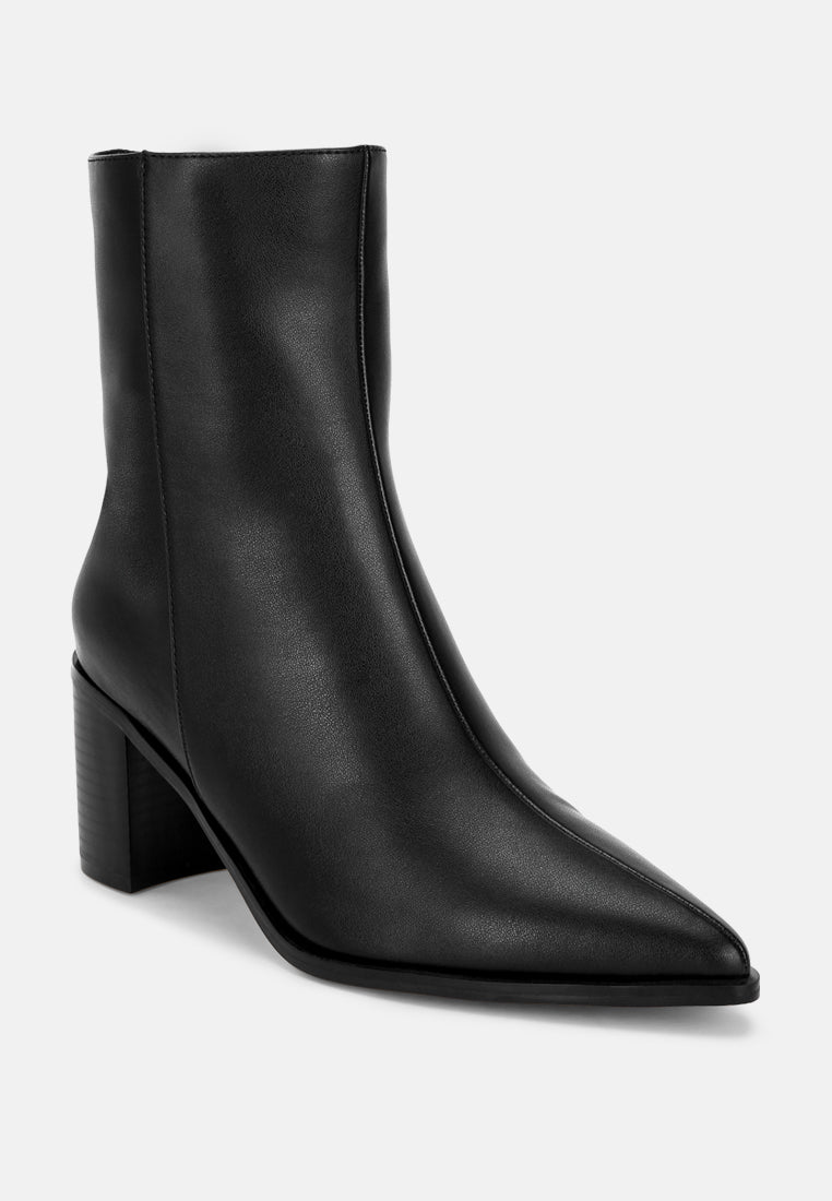 Jemima Pointy Toe Block Heel Boots#color_black-smooth
