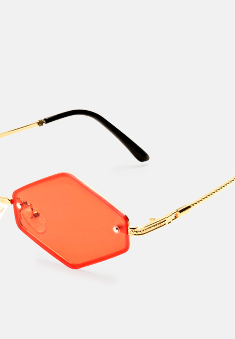 thin rim rhombus sunglasses#color_red