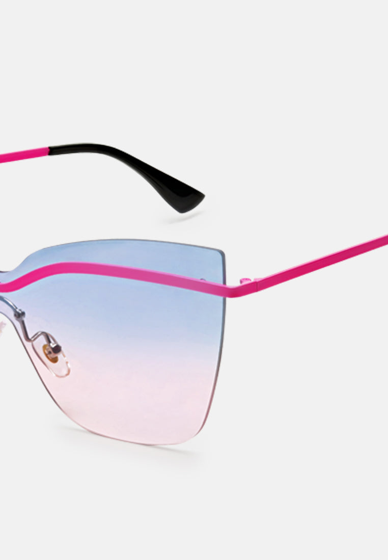 stylized rim cateye sunglasses#color_pink