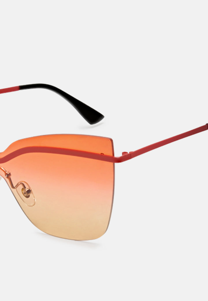 stylized rim cateye sunglasses#color_red