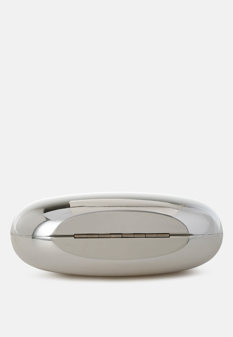 metallic mini clutch bag by ruw#color_silver