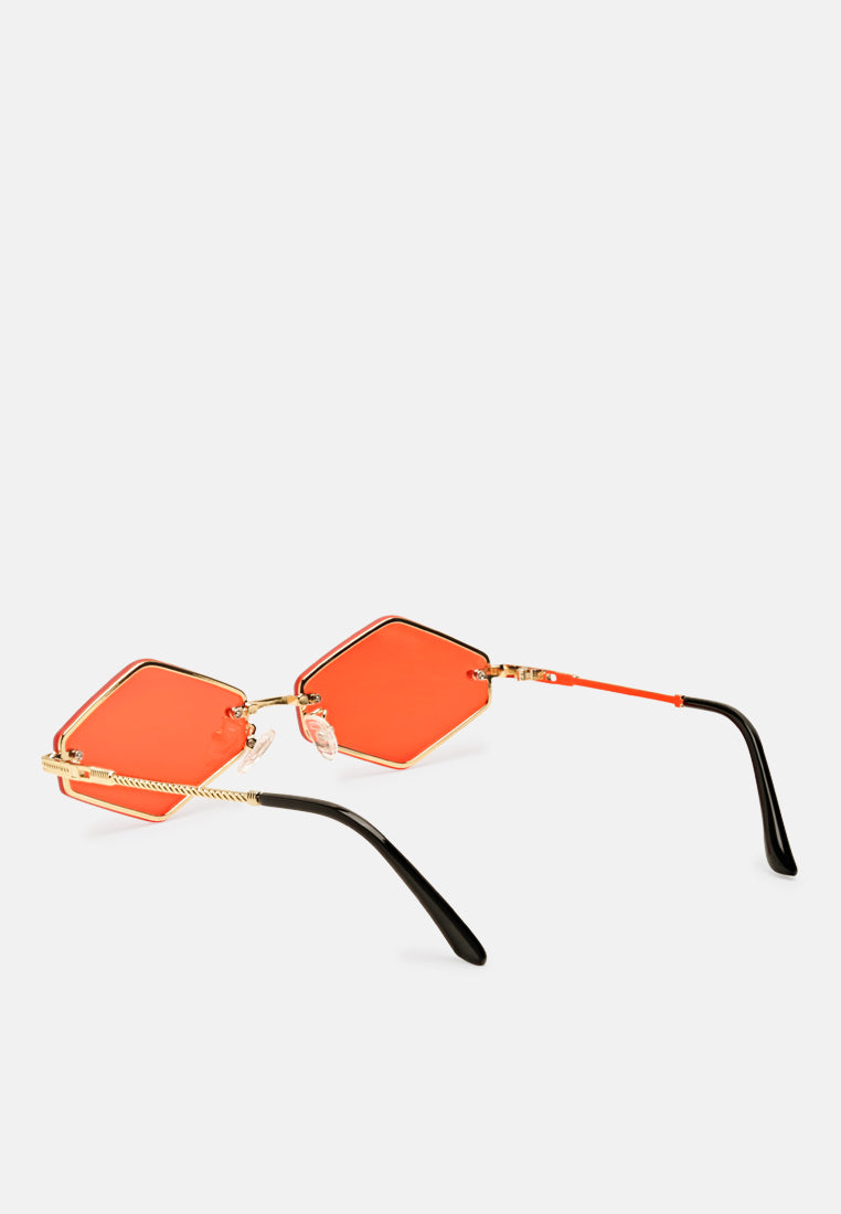 thin rim rhombus sunglasses#color_red