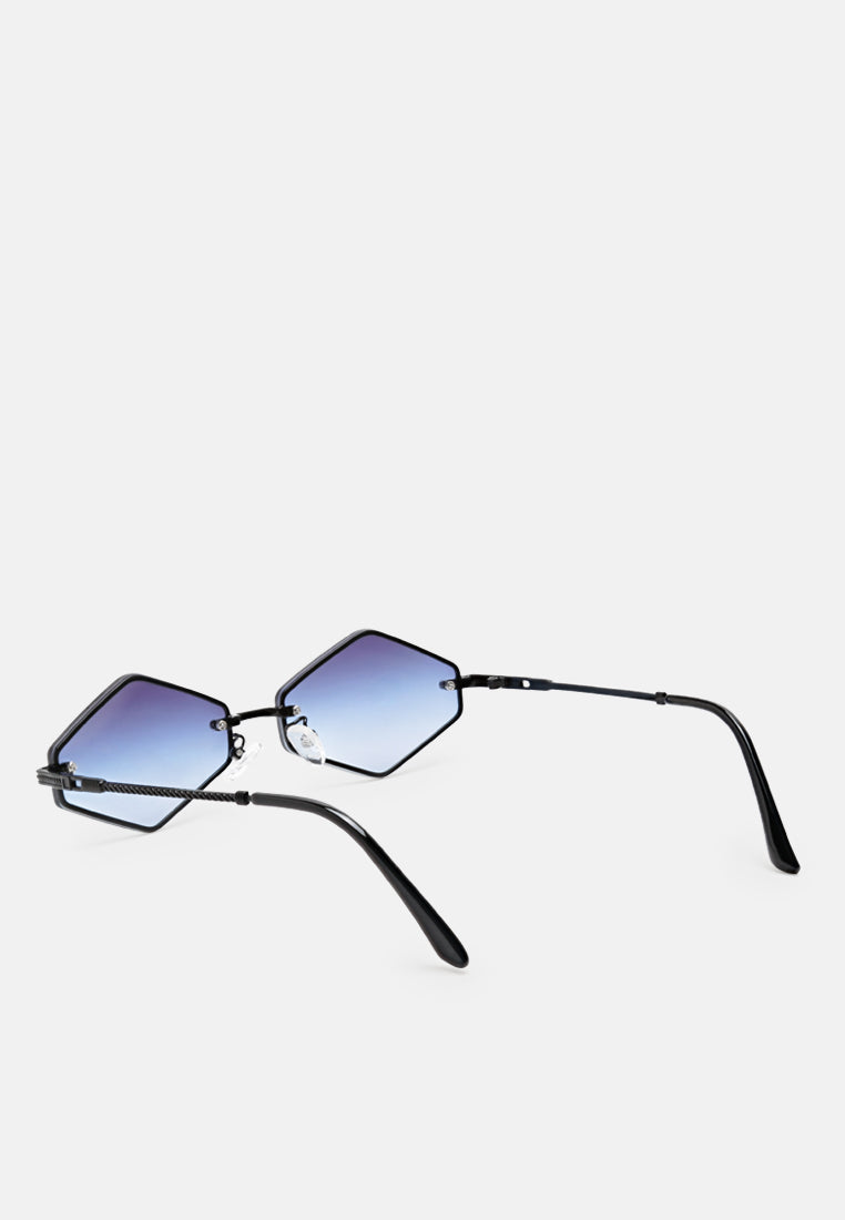 thin rim rhombus sunglasses#color_blue