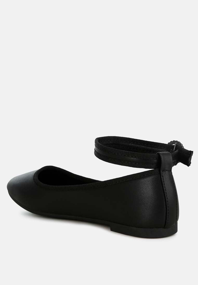 ankle strap detail ballet flats by ruw#color_black