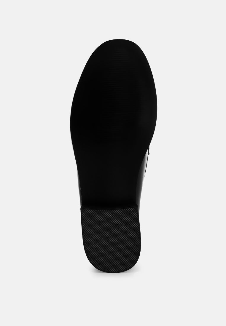 pleather stacked heel loafers#color_black