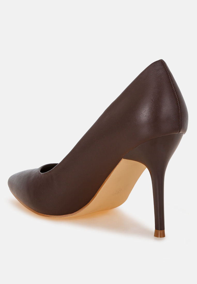 Cassiopa Pointed-Toe Stiletto Pumps#color_brown-smooth