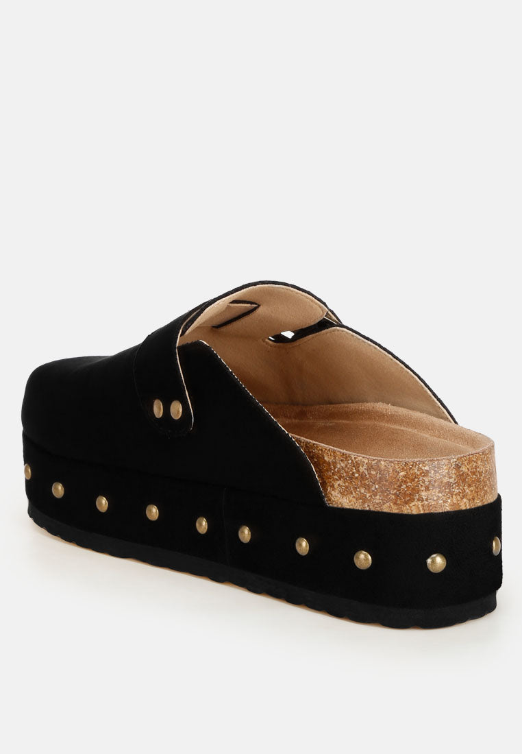 Alatna Minimal Studded Flatform Sandals#color_black