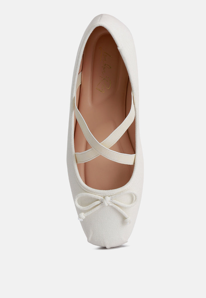 criss cross strap ballet flats by ruw#color_beige