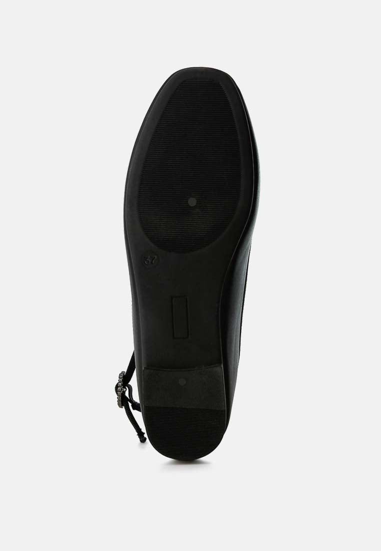 ankle strap detail ballet flats by ruw#color_black