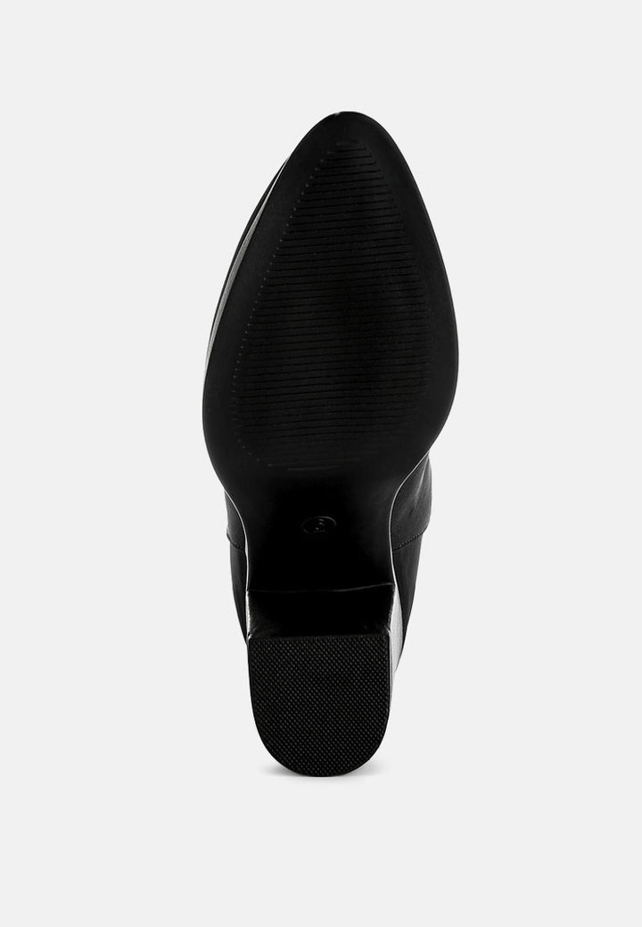 lycra block heel ankle boots#color_black