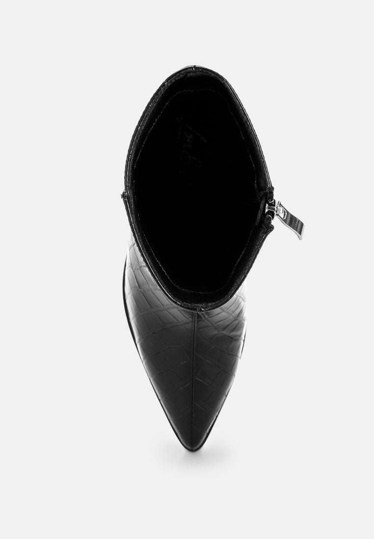 Jemima Pointy Toe Block Heel Boots#color_black-croc