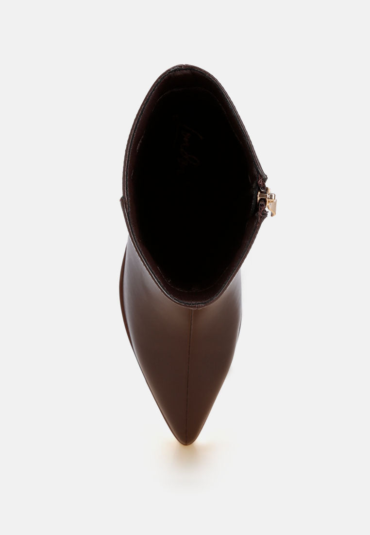 Jemima Pointy Toe Block Heel Boots#color_brown-smooth