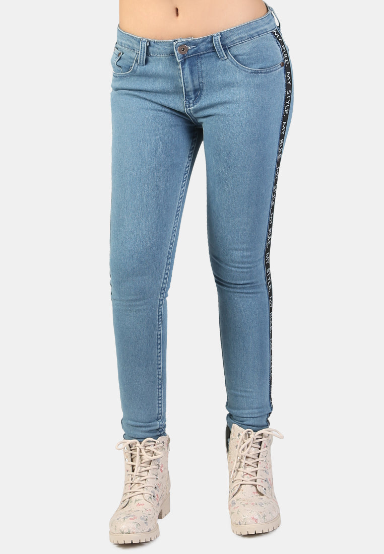 skinny side tape jeans#color_light-blue