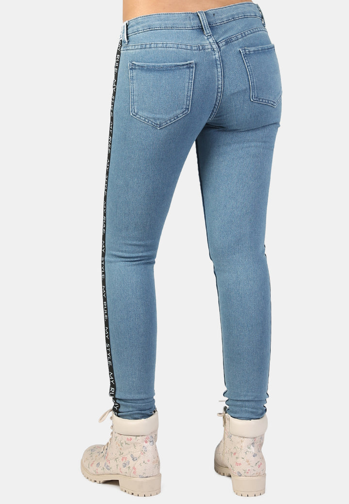 skinny side tape jeans#color_light-blue