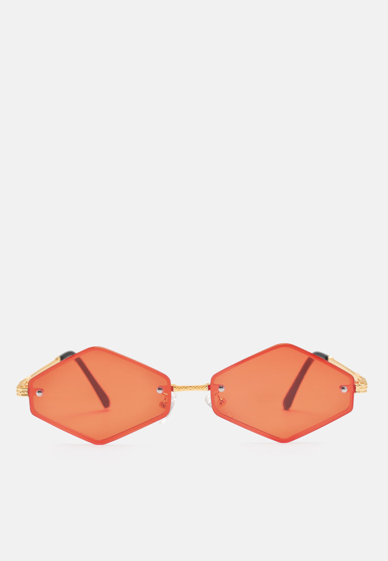 thin rim rhombus sunglasses#color_red