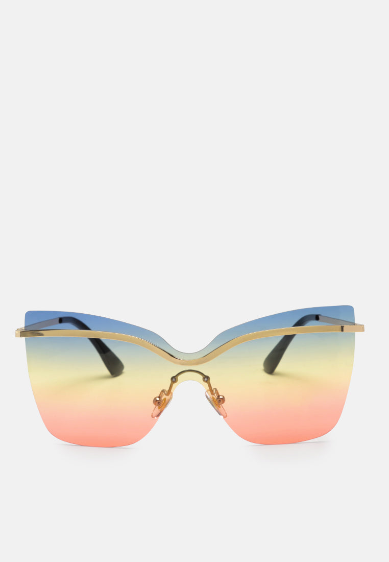 stylized rim cateye sunglasses#color_multi