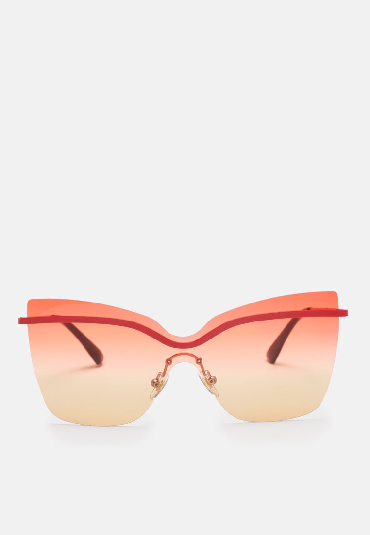 stylized rim cateye sunglasses#color_red