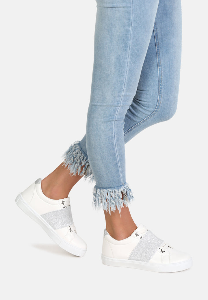 reni slip on sneakers with elastic#color_white