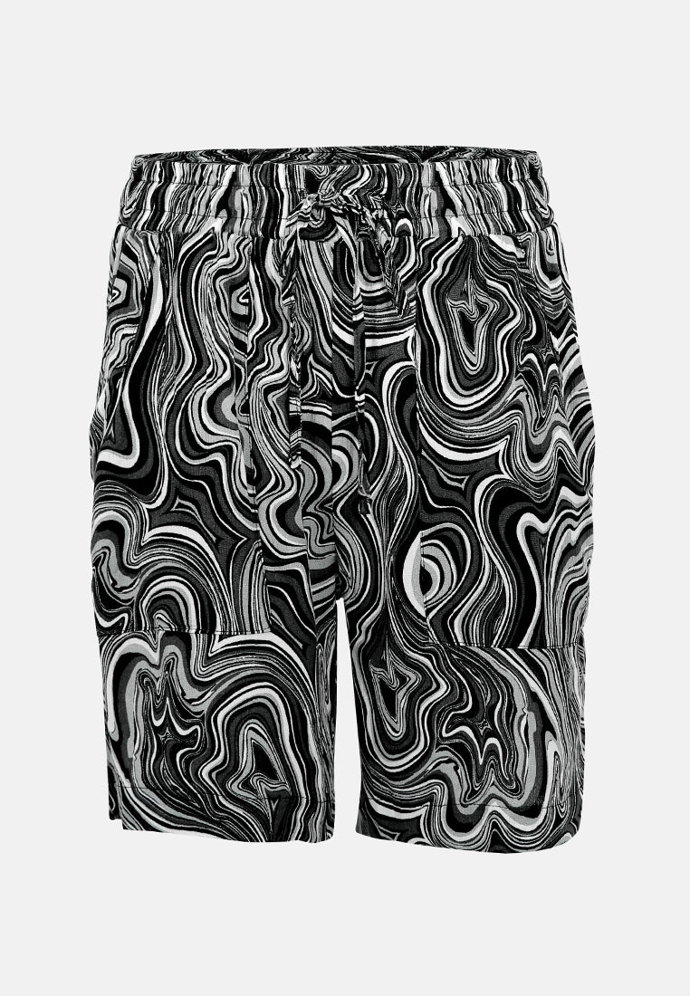 comfy drawstring shorts#color_black-wave