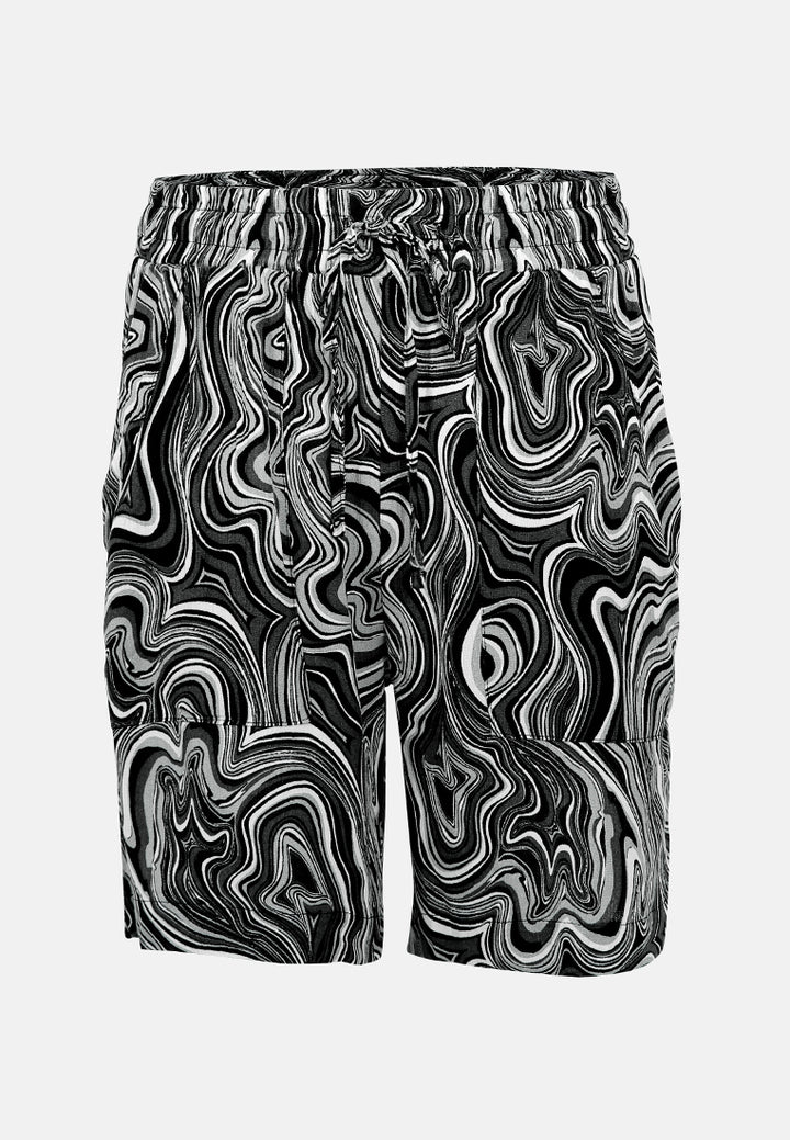 comfy drawstring shorts#color_black-wave