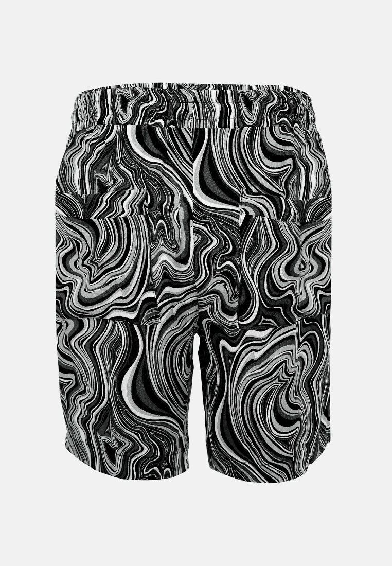 comfy drawstring shorts#color_black-wave