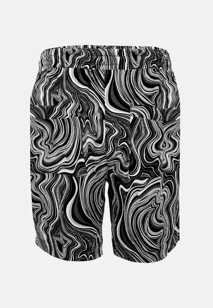comfy drawstring shorts#color_black-wave