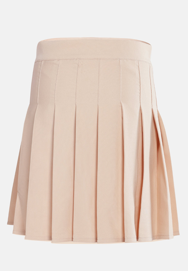 knife pleated mini skirt by ruw#color_beige