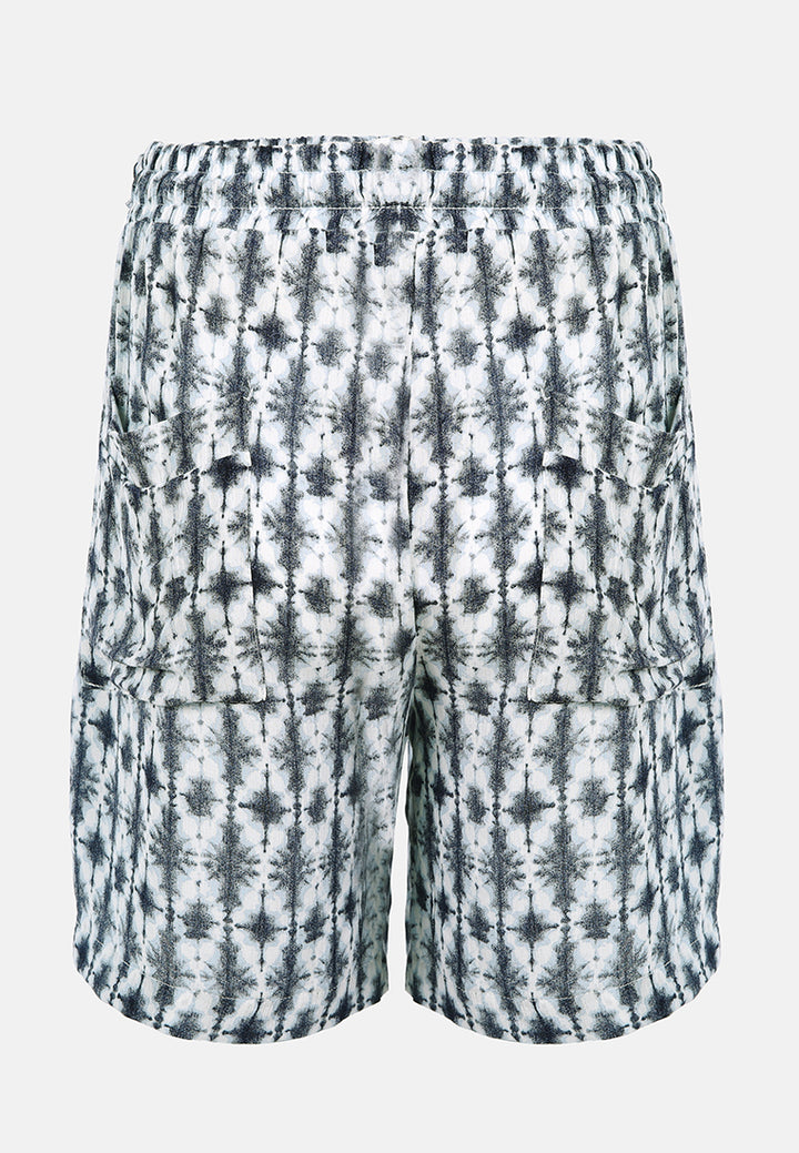 comfy drawstring shorts#color_black-print