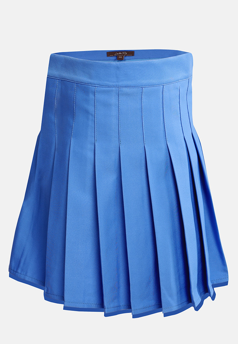 knife pleated mini skirt by ruw#color_blue