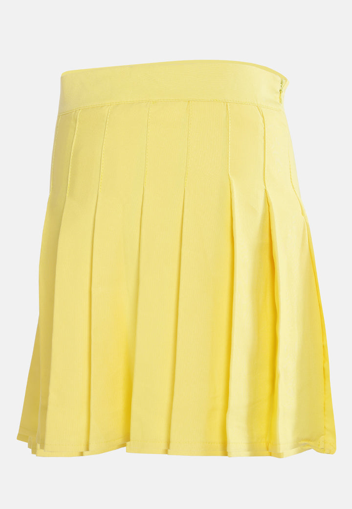 knife pleated mini skirt by ruw#color_yellow