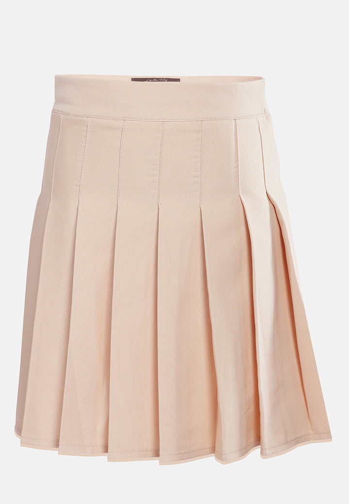 knife pleated mini skirt by ruw#color_beige