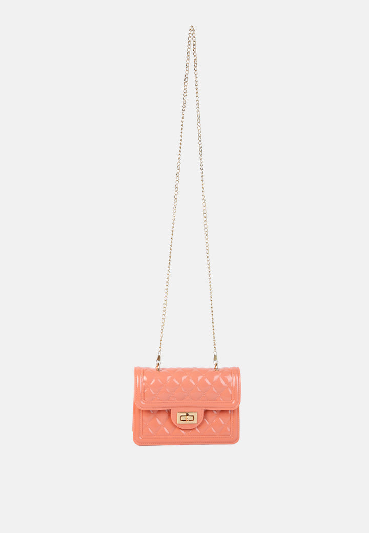 jelly quilted sling bag#color_pink