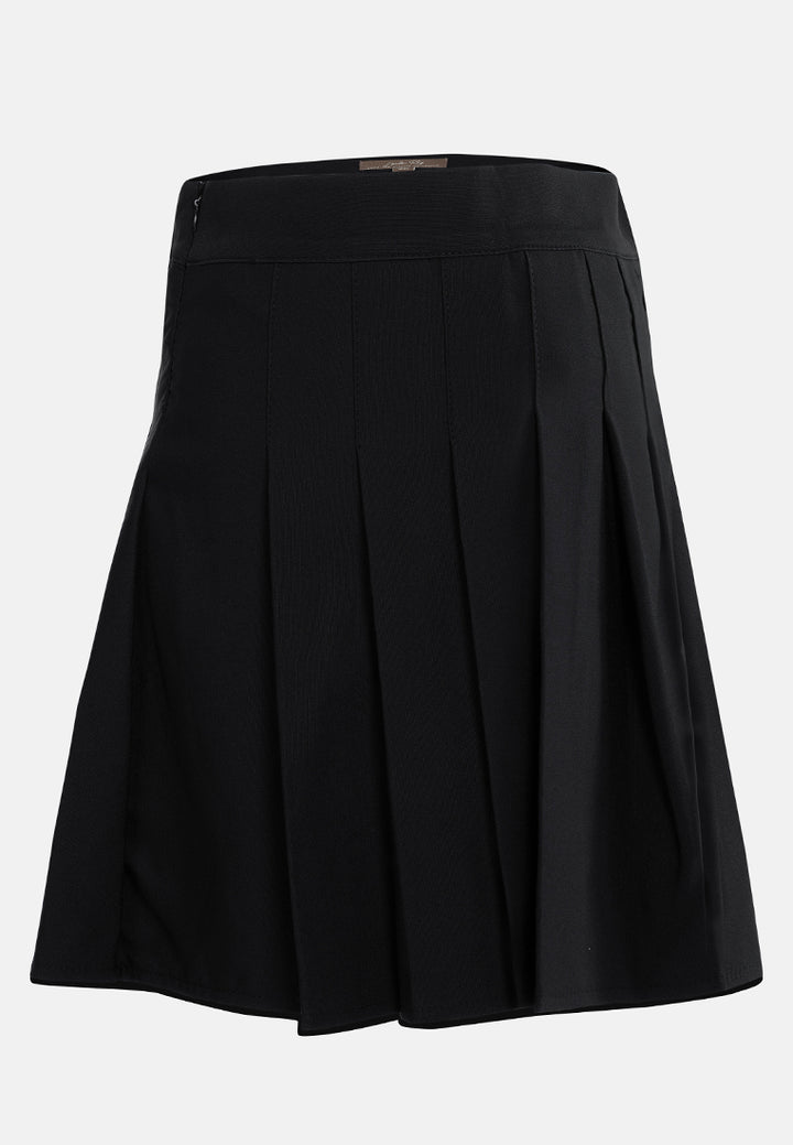 knife pleated mini skirt by ruw#color_black