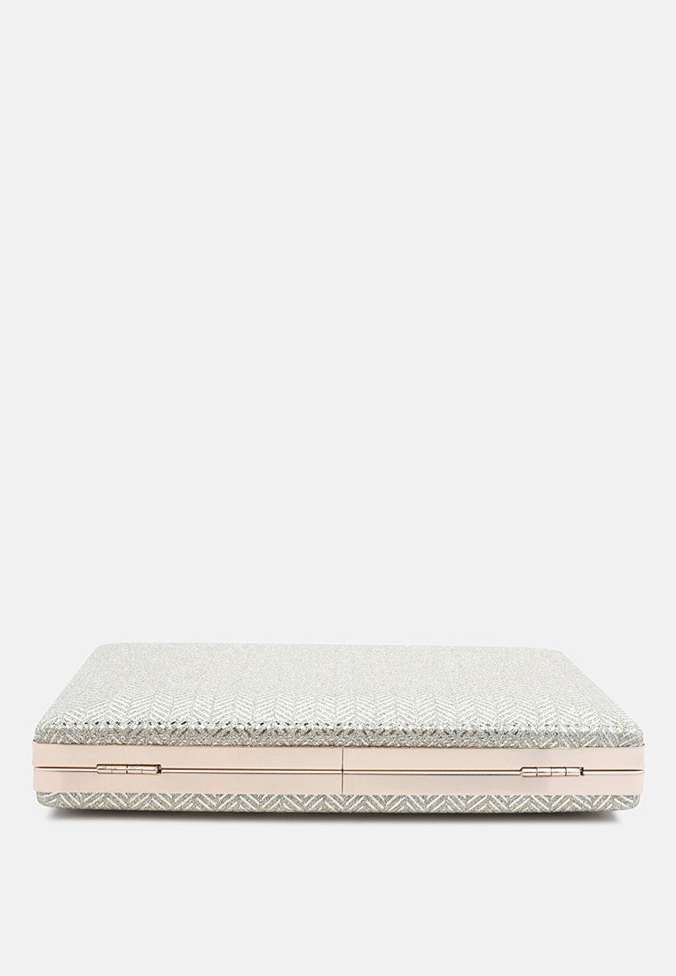 metallic shimmer clutch bag#color_champagne