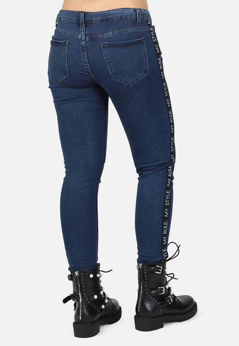 skinny side tape jeans#color_dark-blue