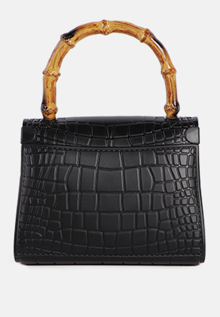 croc sling handbag#coor_black