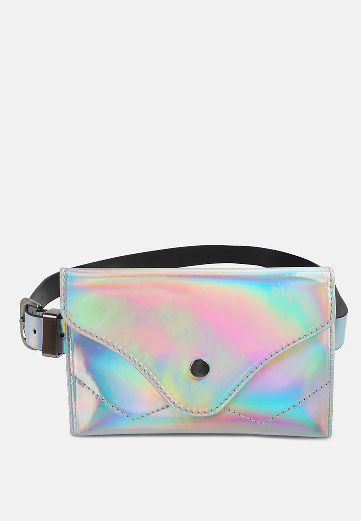 Patent Envelop Fanny Pack#color_silver