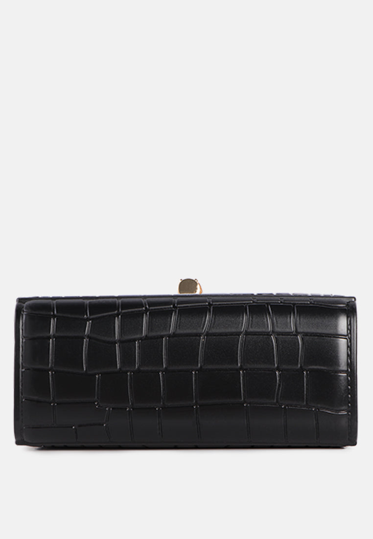 croc sling handbag#coor_black