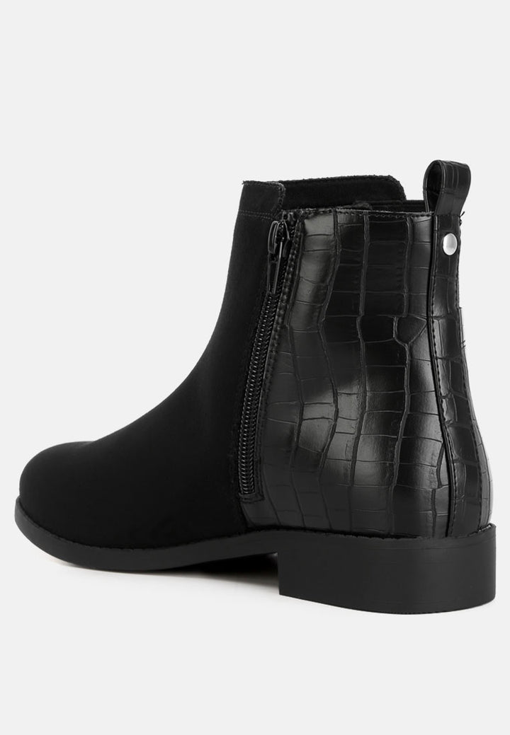 emol croc back panel chelsea boots#color_black