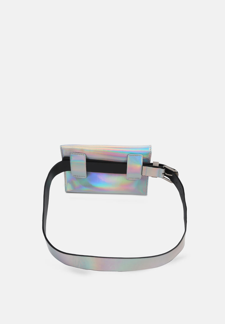 Patent Envelop Fanny Pack#color_silver