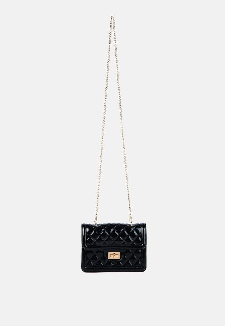 jelly quilted sling bag#color_black
