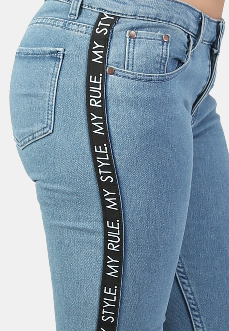 skinny side tape jeans#color_light-blue