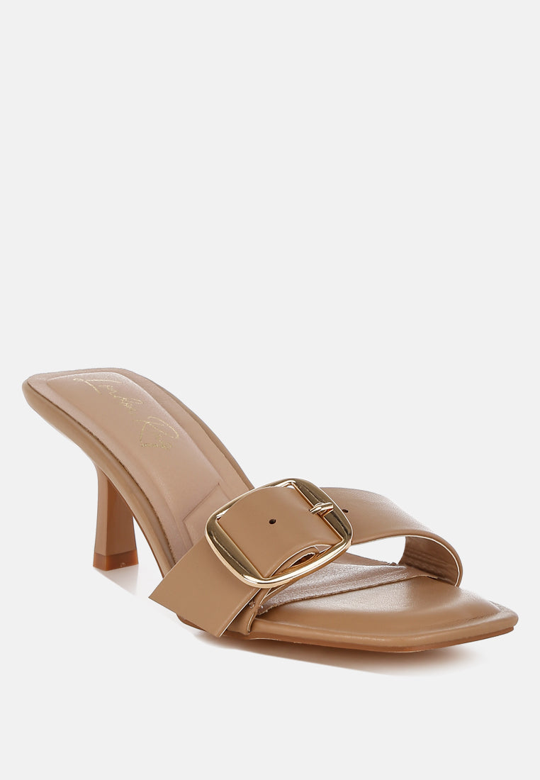 buckle strap slip on sandals by ruw#color_beige